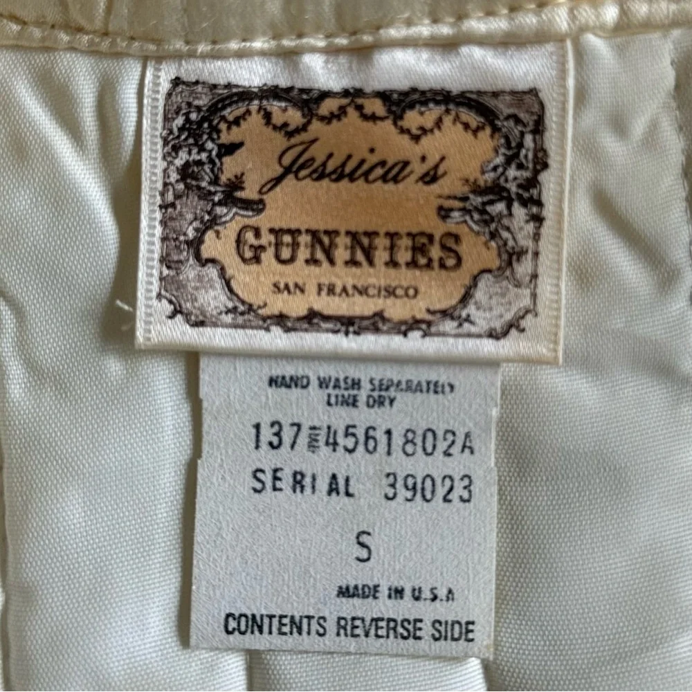 VTG Jessica's Gunne Sax Quilted Long Sleeve Satin
Lace Trim Open Prairie Jacket - Picture 12 of 16